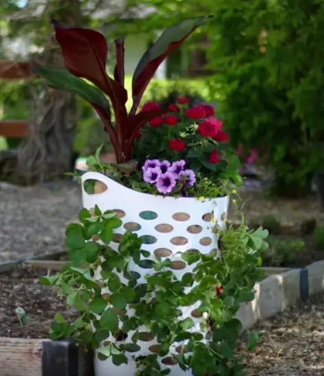 Make This Pretty Strawberry Planter From A Laundry Basket
