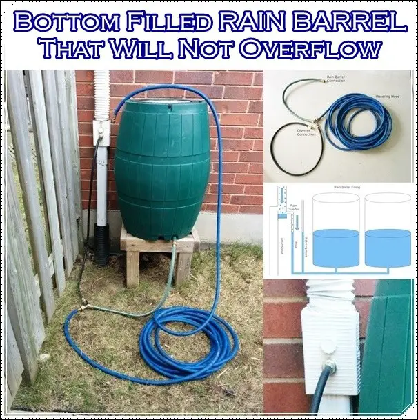 Bottom Filled RAIN BARREL That Will Not Overflow