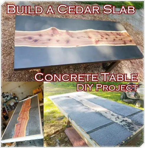 Build a Cedar Slab Concrete Table DIY Project
