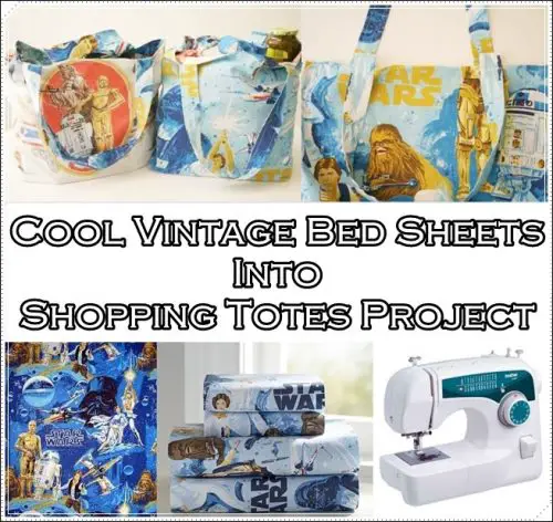 Cool Vintage Bed Sheets Into Shopping Totes Project