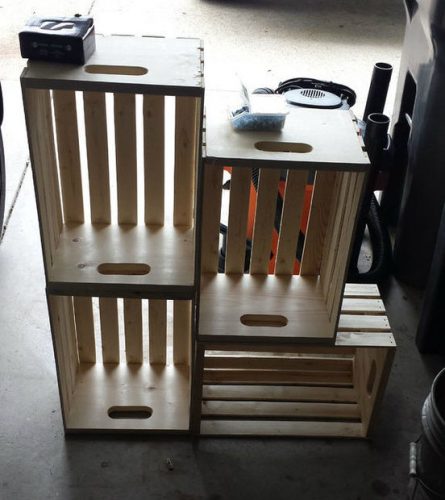 Build a Mutil Level Wood Crate Shoe Rack Shelves Project