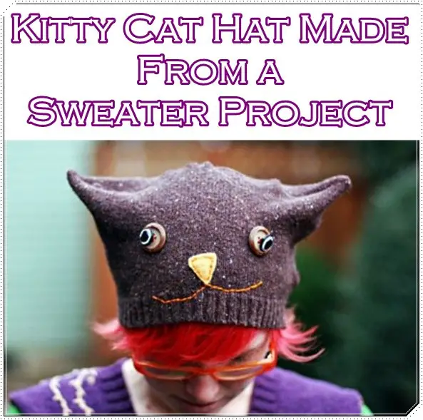 Kitty Cat Hat Made From a Sweater Project