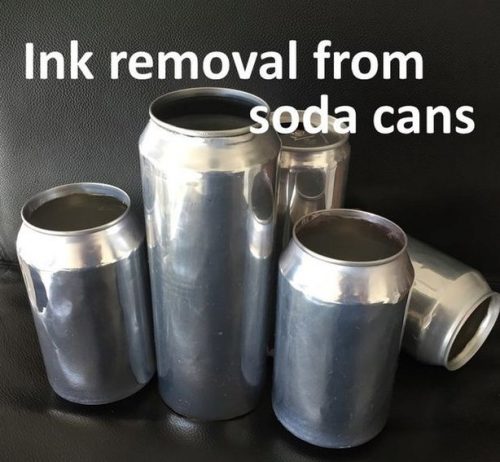 Remove Ink from Soda Pop Cans to Make Shiny Aluminum Base