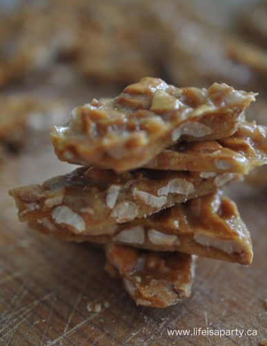 Homemade Nut Brittle With Cashews and Coconut Recipe