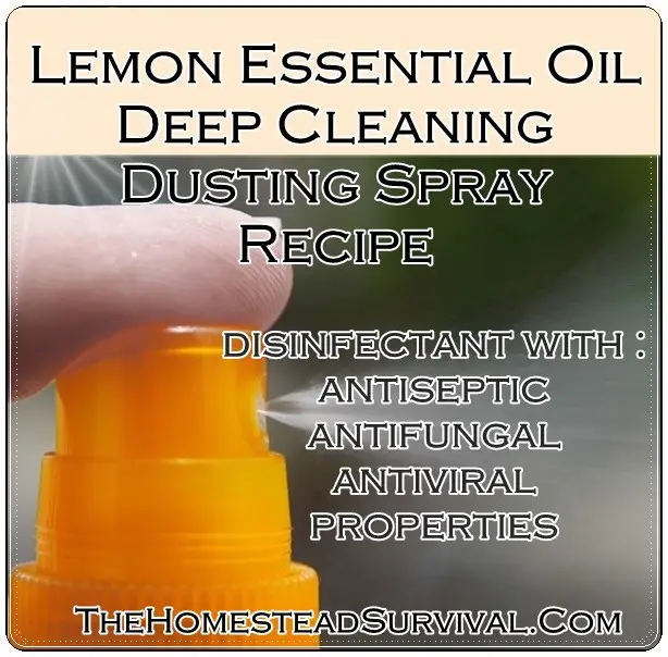 Lemon Essential Oil Deep Cleaning Dusting Spray Recipe