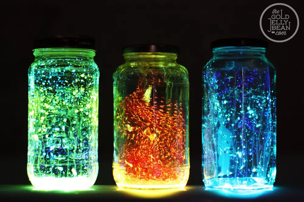 Neon Glow In The Dark Splatter Jars Craft Project 