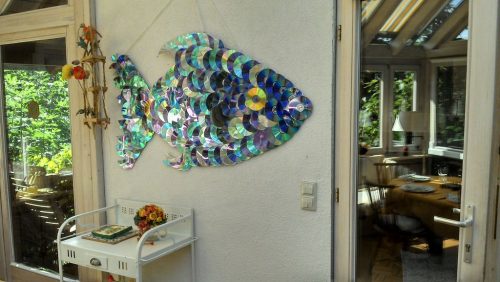 Reflective Rainbow CD Disk Fish Art Craft Project