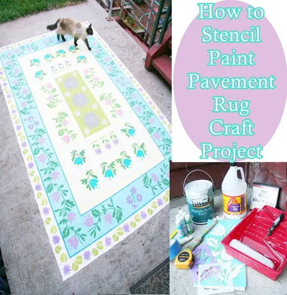 How to Stencil Paint Pavement Rug Craft Project