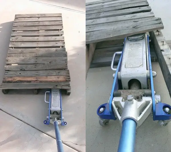 Take Apart Wood Pallet with Car Repair Jack DIY Project 