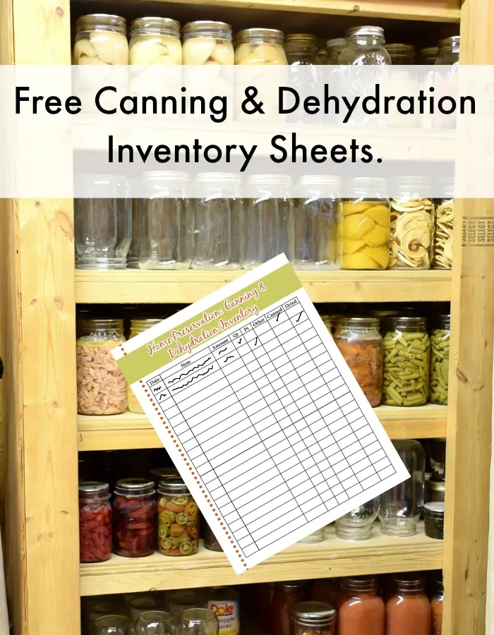 Free Downloadable Food Storage Inventory Sheets