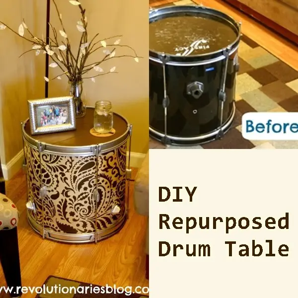 DIY Repurposed Drum Table