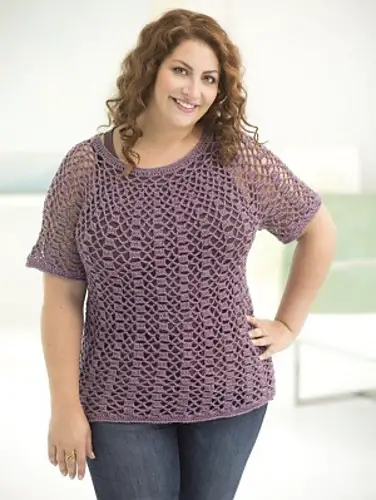 Crocheting Openwork Weave Plus Size Shirt Project