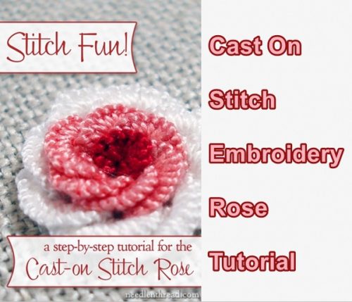 Cast On Stitch Embroidery Rose Tutorial