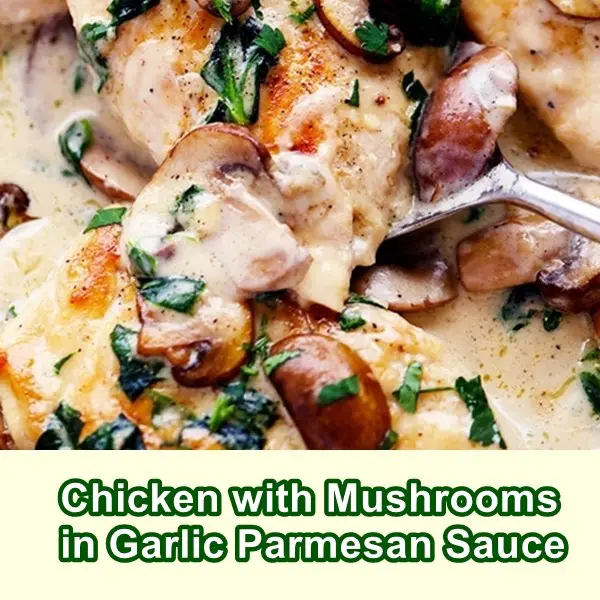 Chicken with Mushrooms in Garlic Parmesan Sauce