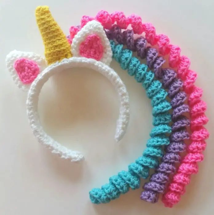 Crochet Magical Unicorn Hair Headband Craft Project