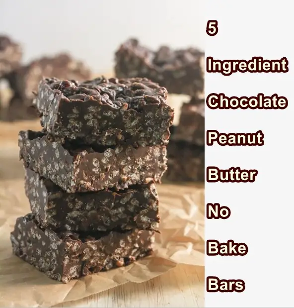 5 Ingredient Chocolate Peanut Butter No Bake Bars