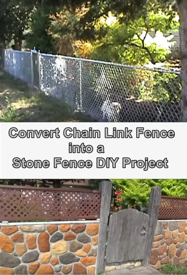 Convert Chain Link Fence to Stone Fence DIY Project