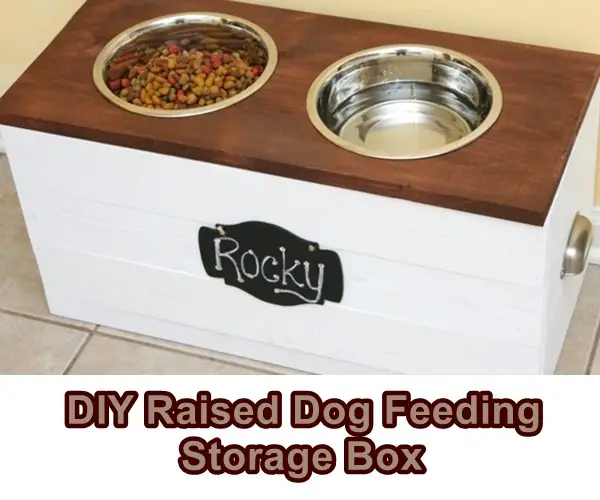 DIY Raised Dog Feeding Storage Box 