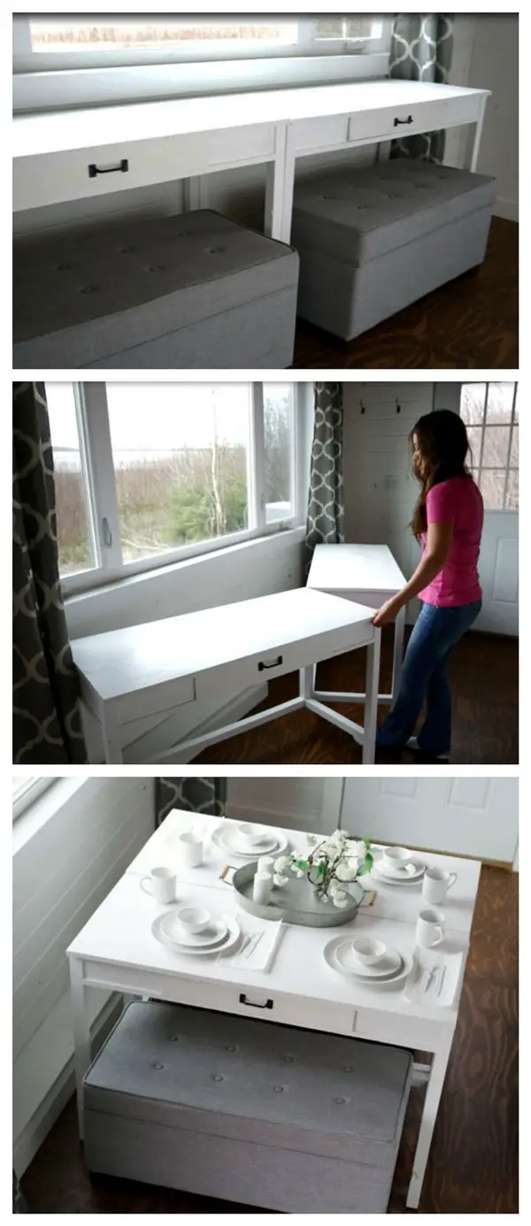 Dual Purpose Desk into Table DIY Project