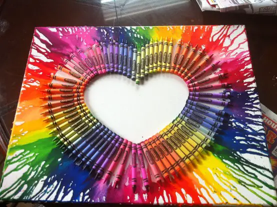 Make CRAYON MELTING Colorful Picture Craft Project