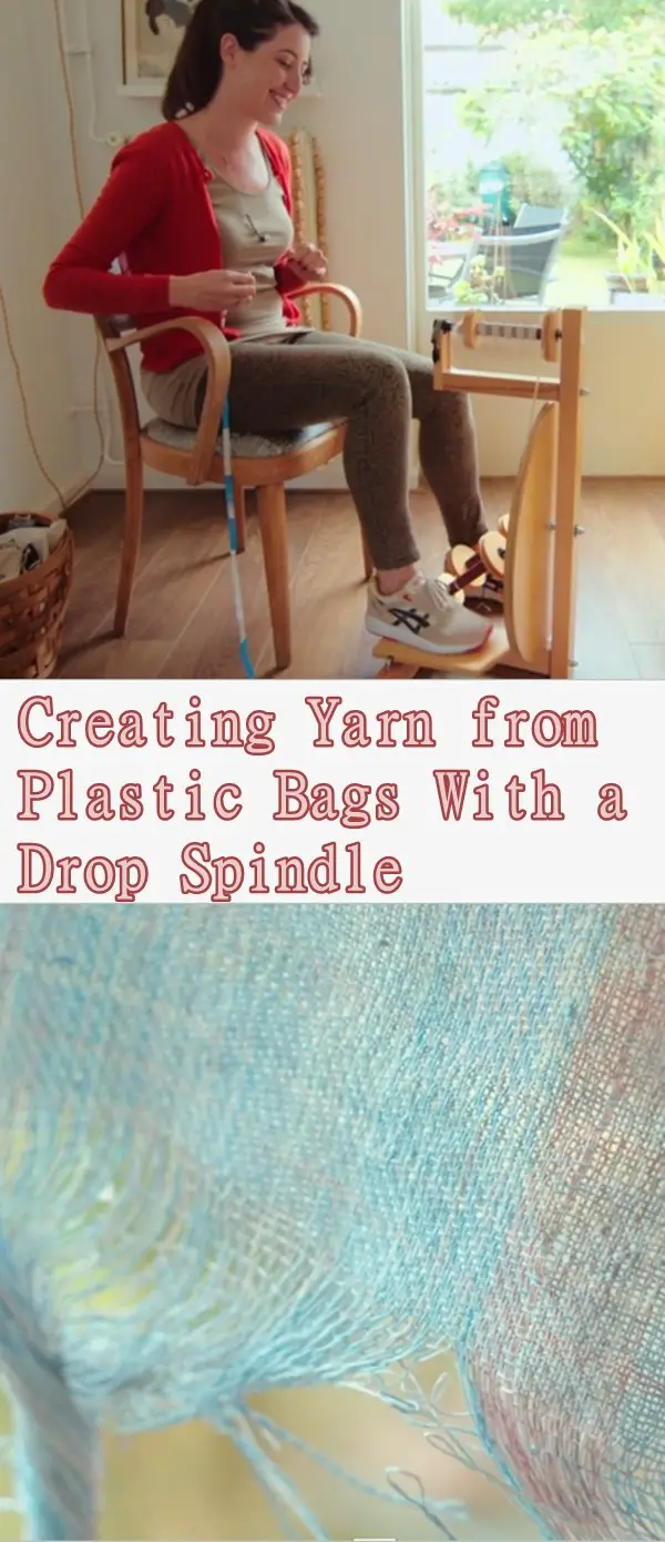 Creating Yarn from Plastic Bags With a Drop Spindle