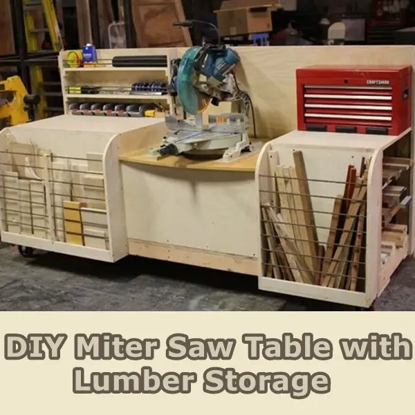 DIY Miter Saw Table with Lumber Storage