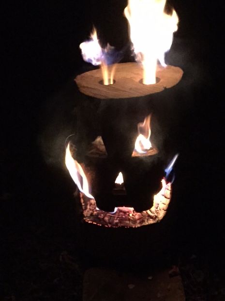 Burning Log Jack O Lantern Halloween DIY Project