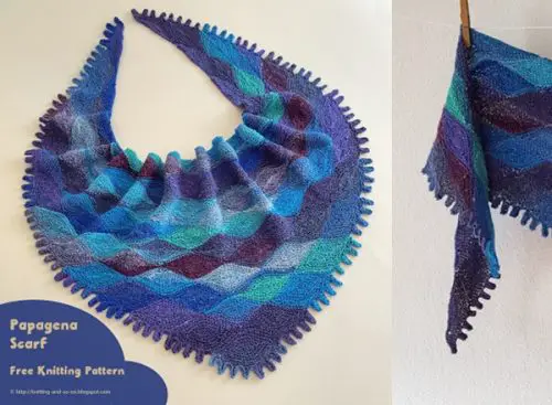 Knit Papagena Shawl Wrap Knitting Pattern 