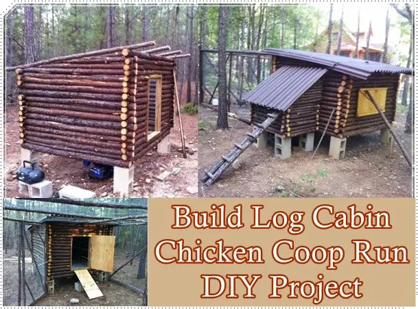 Build Log Cabin Chicken Coop Run DIY Project