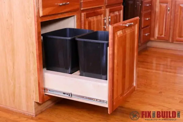 Pull Out Trash Can Kitchen Cabinet Plans Project The Homestead