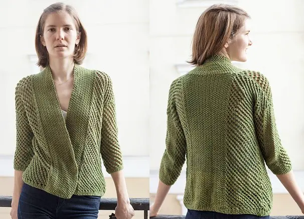 Knitting Open Weave Cardigan Craft Project