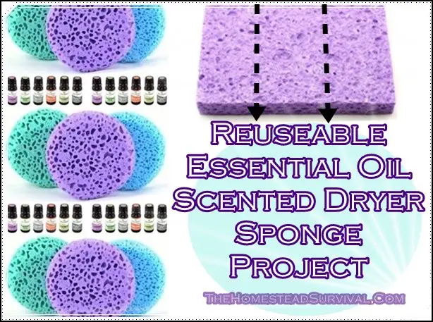 Re useable Essential Oil Scented Dryer Sponge Project