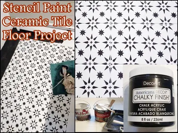Stencil Paint Ceramic Tile Floor Project