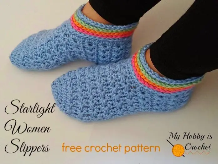 Crochet Warm Slippers Socks Simple Craft Project