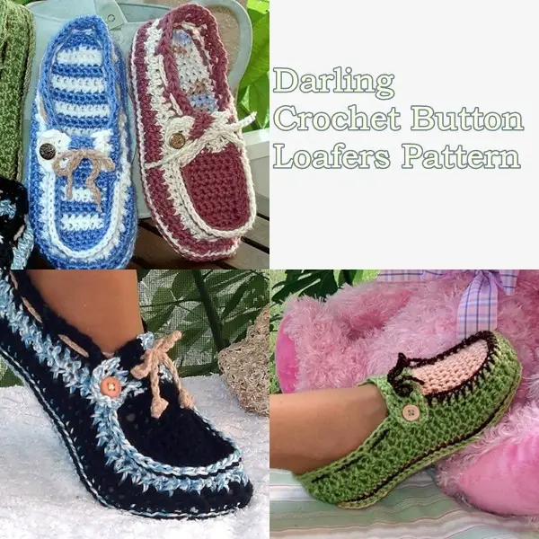 Darling Crochet Button Loafers Pattern