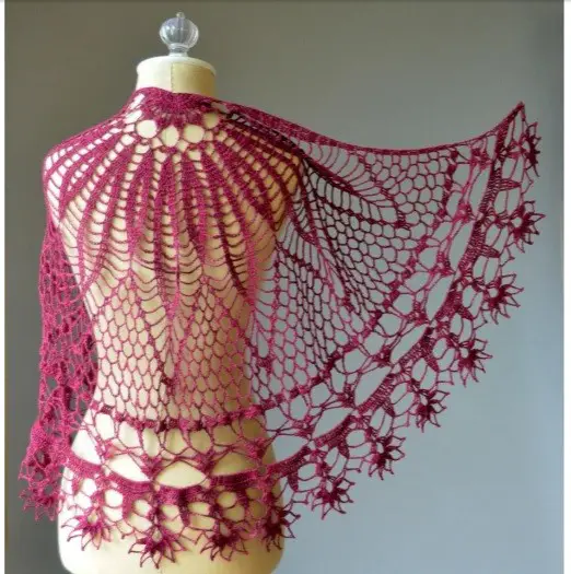 Knitting Corona Shawl Wrap Fine Craft Project