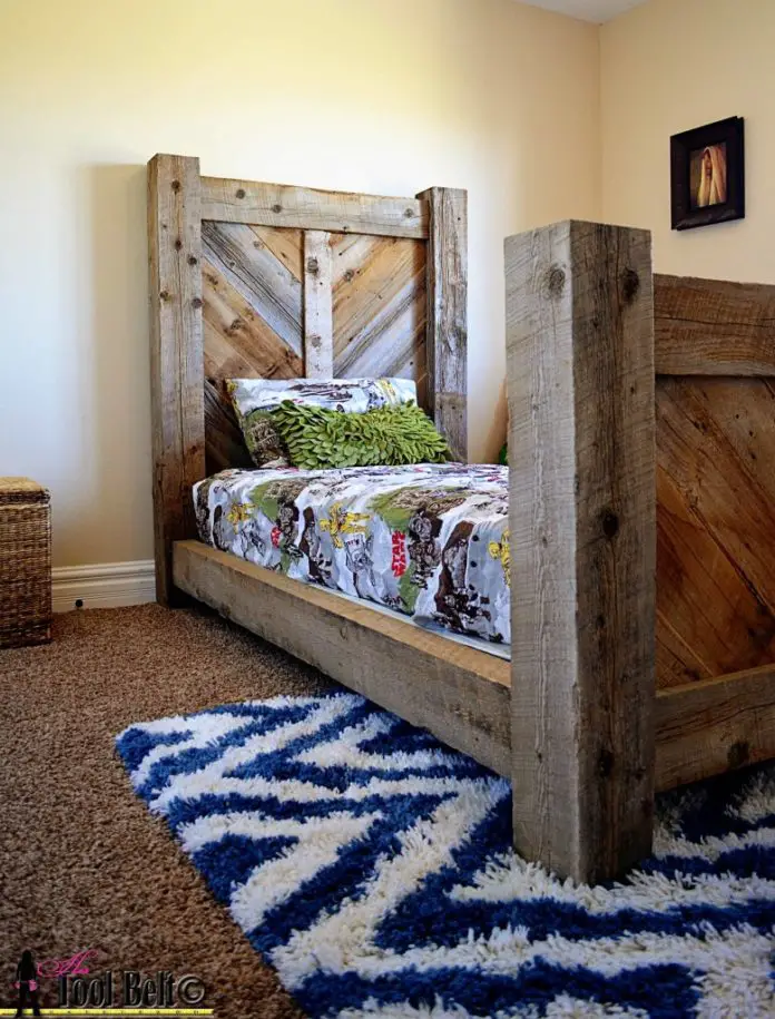 Reclaimed Barn Wood Twin Bed DIY Project