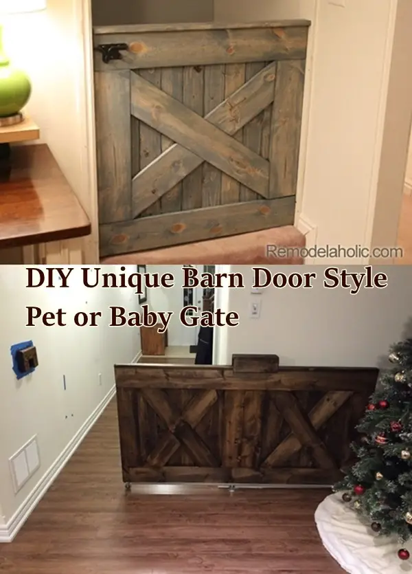 DIY Unique Barn Door Style Pet or Baby Gate