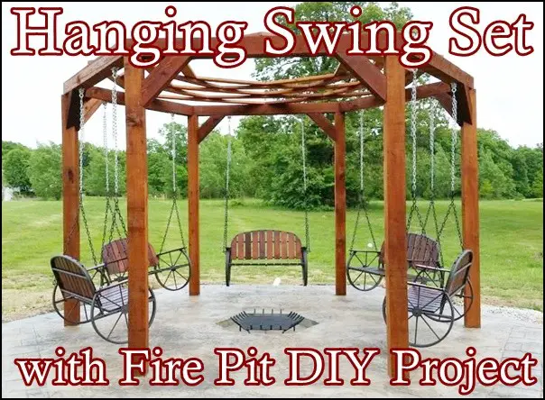 Hanging Swing Set With Fire Pit Diy, Fire Pit Swing Set