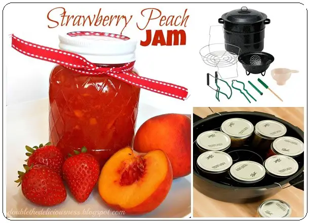 Homemade Canning Strawberry Peach Jam Recipe 