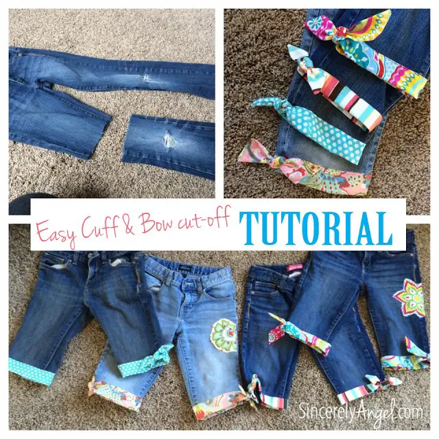 Old Jeans into Custom Capris Shorts Sewing Project