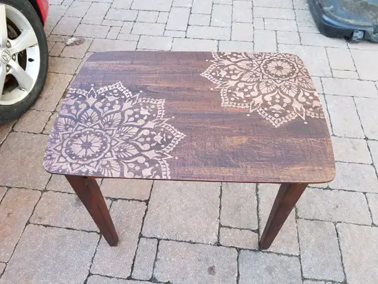 Mandala Stencil Side Tables Paint Project