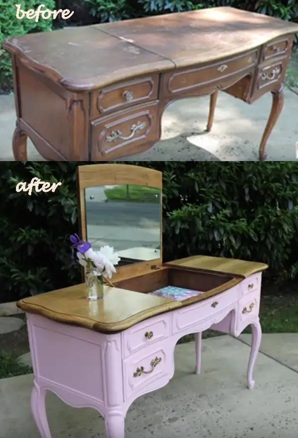 10 Dollar Thrift Store French Provincial Vanity Makeover