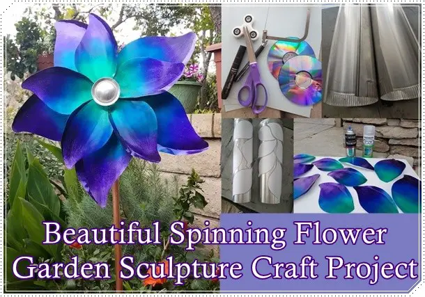 Beautiful Spinning Flower Garden Sculpture Craft Project - The Homestead Survival 