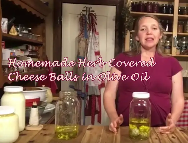 Homemade Herb Covered Cheese Balls in Olive Oil