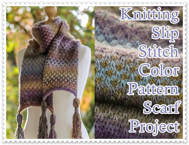 Knitting Slip Stitch Color Pattern Scarf Project