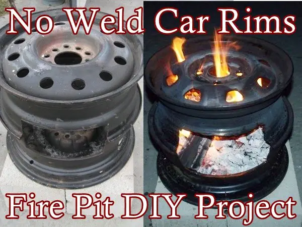 No Weld Car Rims Fire Pit Diy Project, Wheel Rim Fire Pit