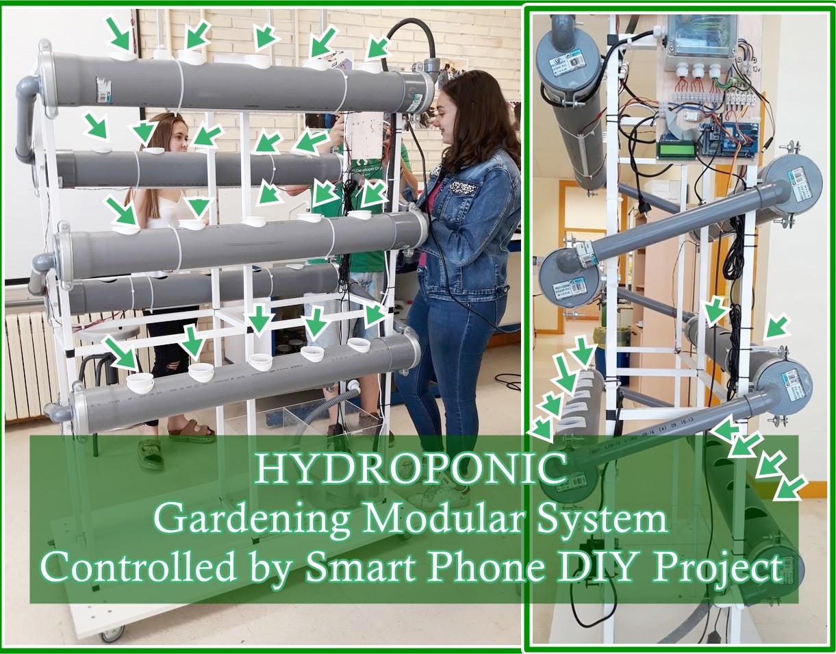 HYDROPONIC Gardening Modular System Controlled by Smart Phone DIY Project