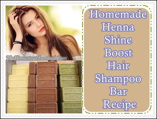 Homemade Henna Shine Boost Hair Shampoo Bar Recipe - Natural Beauty - The Homestead Survival - Frugal Homesteading