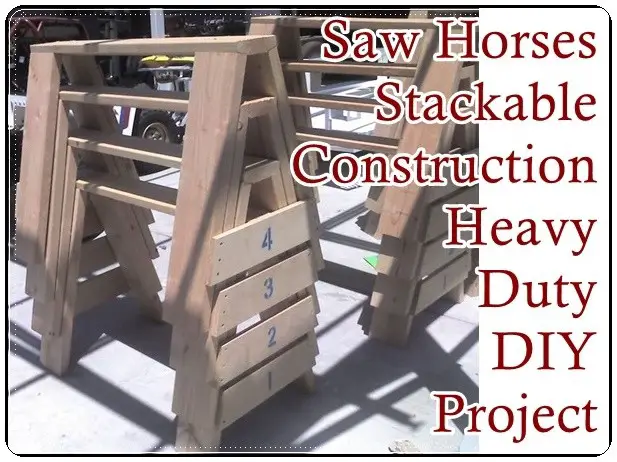 Saw Horses Stackable Construction Heavy Duty DIY Project - The Homestead Survival